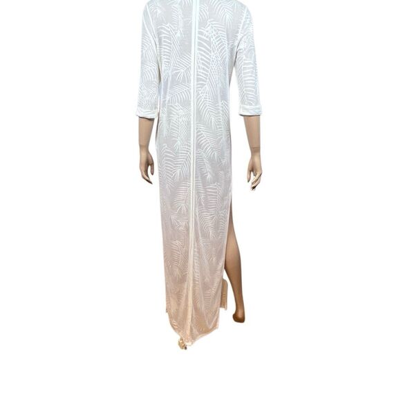 Tavik Swimwear White Sheer Palm Leaf Maxi Cover-Up Dress Size S M (045) - Picture 12 of 16